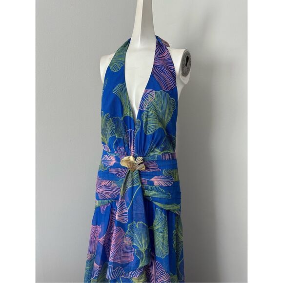 PatBO Ocean Leaf Halterneck Maxi Dress US 6 $850 - Picture 5 of 10